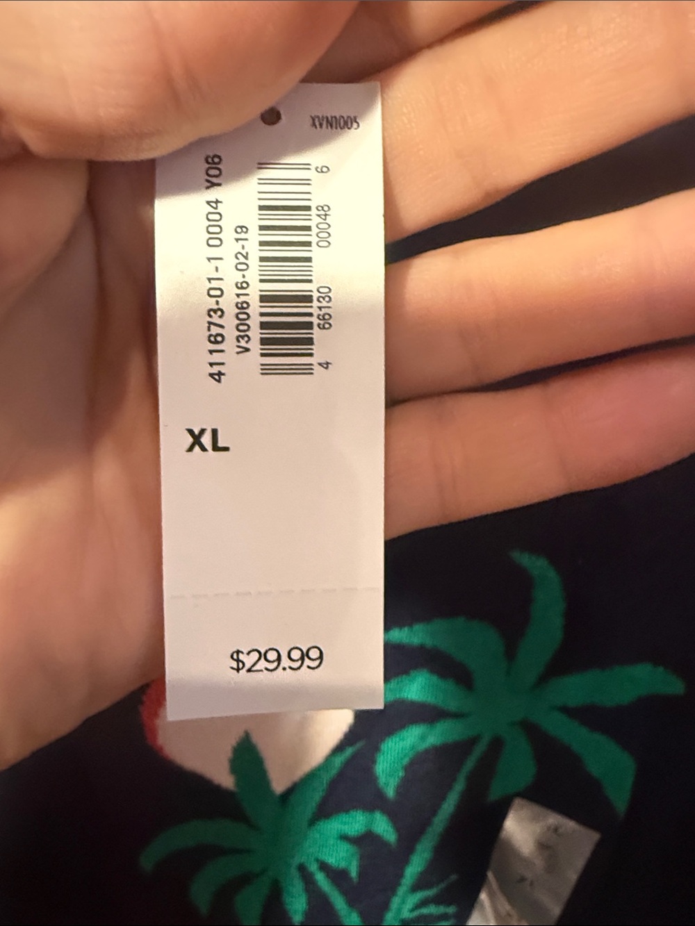 Old Navy Navy Sweatshirt with Teal Palm Tree and Coral Sun - Picture 6 of 6